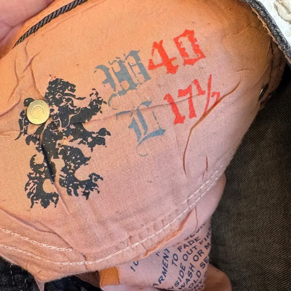 COOGI Y2K Hip Hop Baggy Embroidered Logo Denim Patch Shorts Size 40